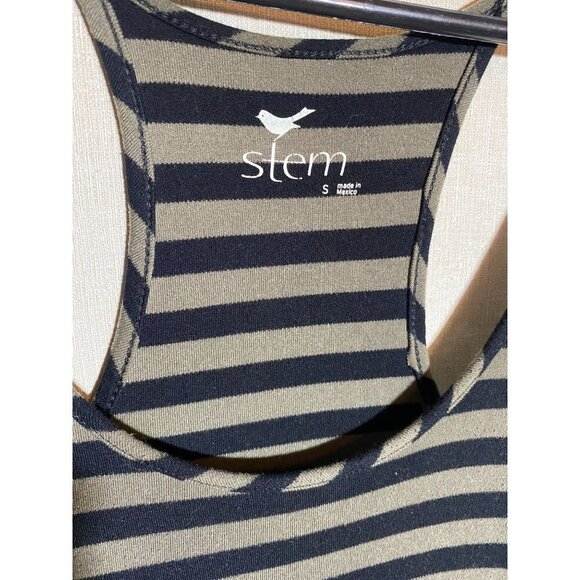 Stem Hortizontal Striped Brown and Black Maxi Tank Dress S - Picture 2 of 4